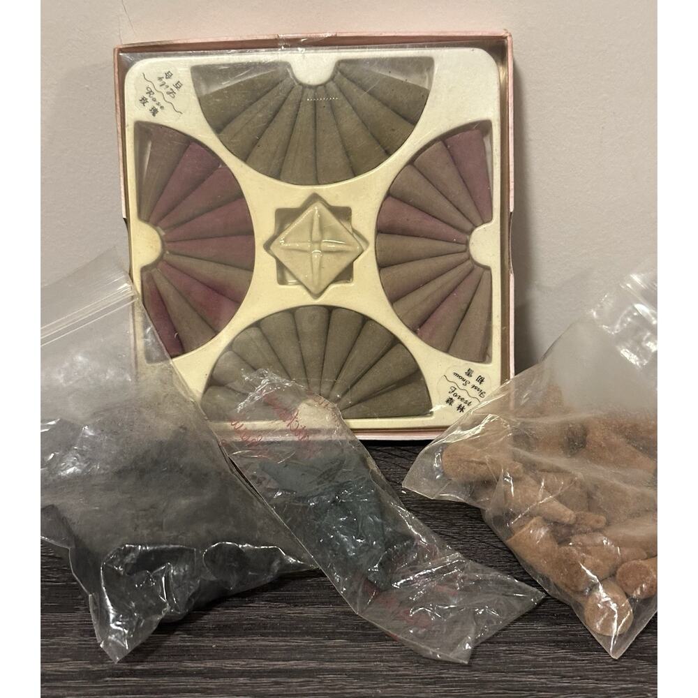 Incense Cones Fragrance Over 120 Piece Mixed Lot Vintage 70s Rose Lilly Forest
